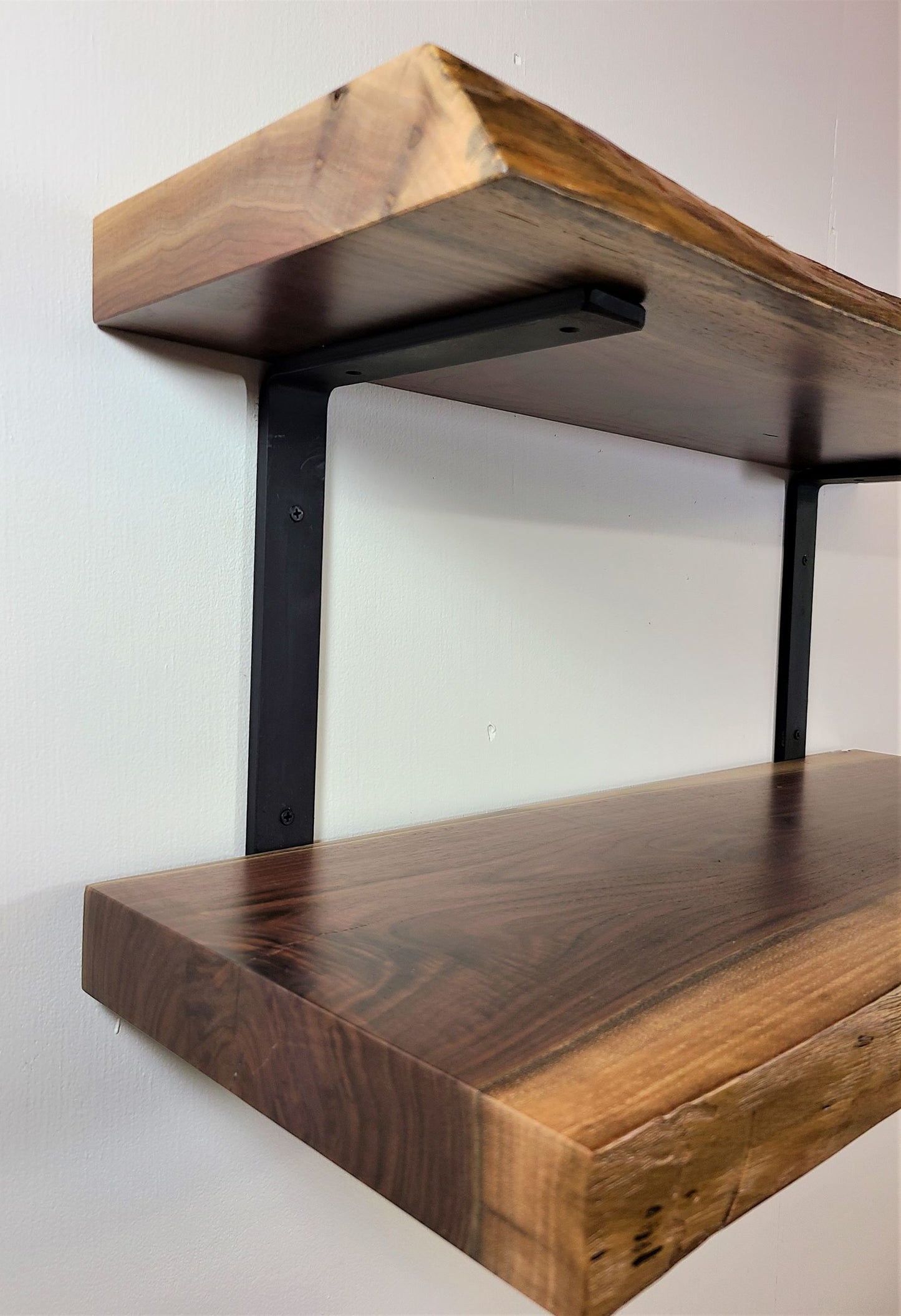 live edge wood wall shelf, rustic shelves