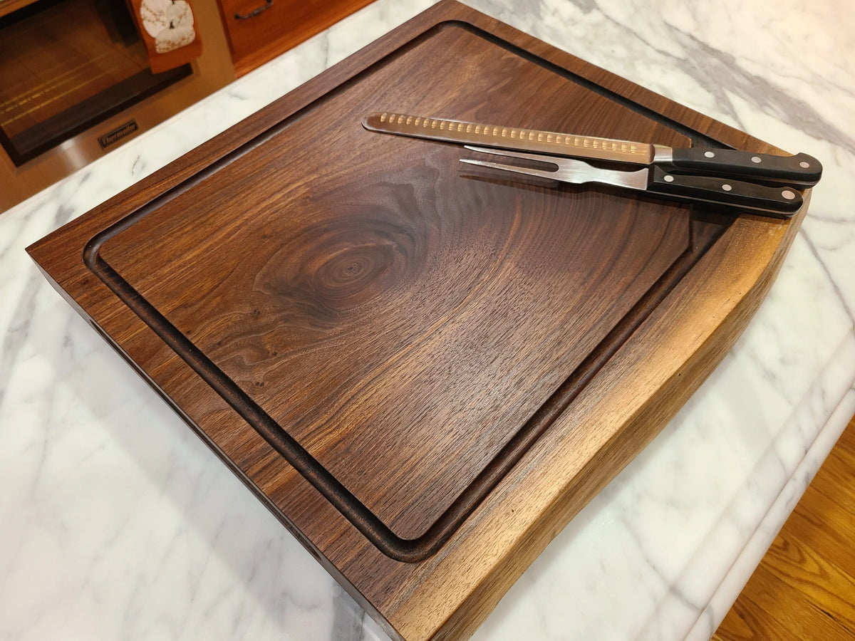 ZIMBOARDSBLACKWALNUTLIVEEDGESLICERCUTTINGBOARD7 - Zim Boards