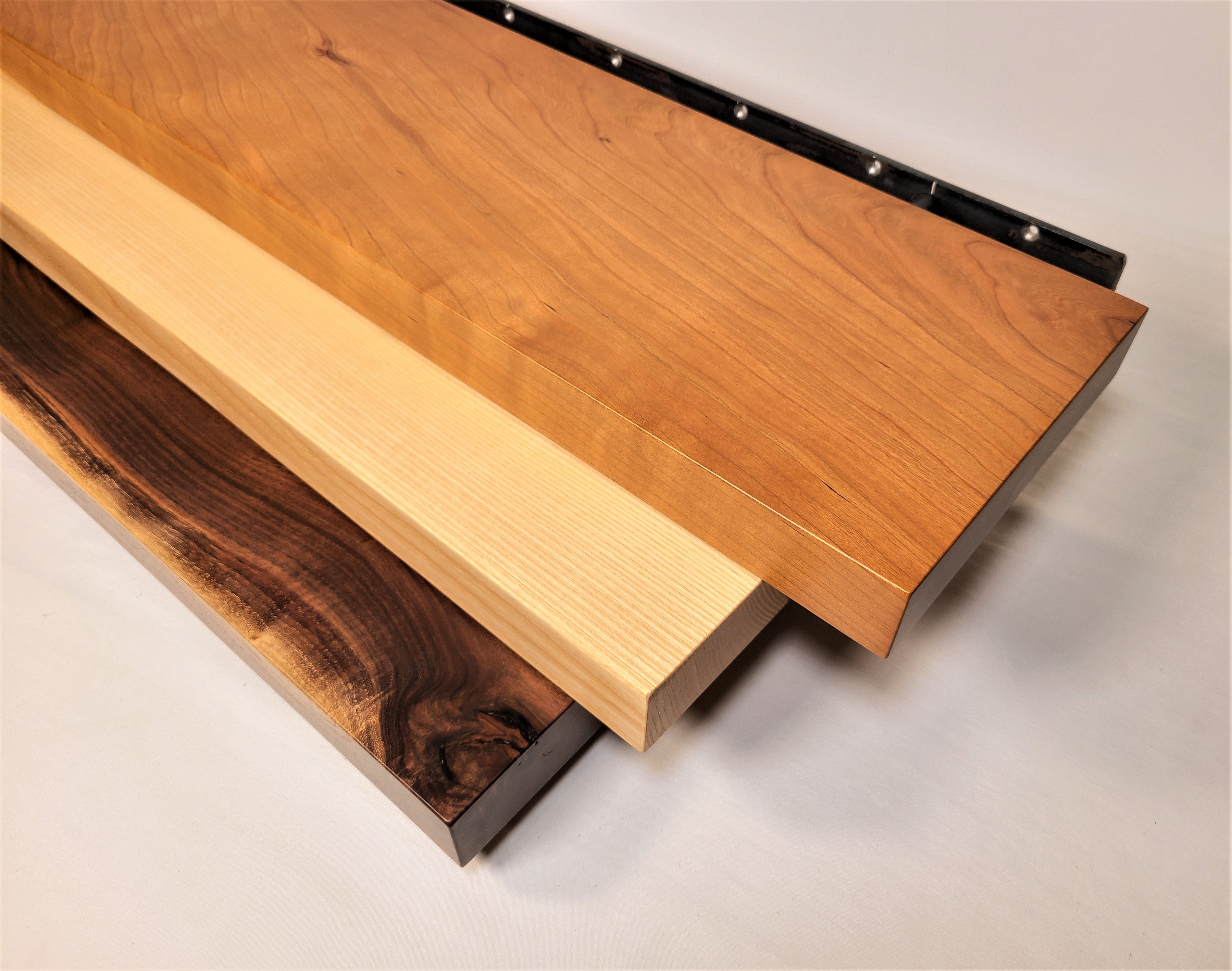 Wood Floating Shelves, Floating Bookshelves, solid cherry live edge floating shelf 