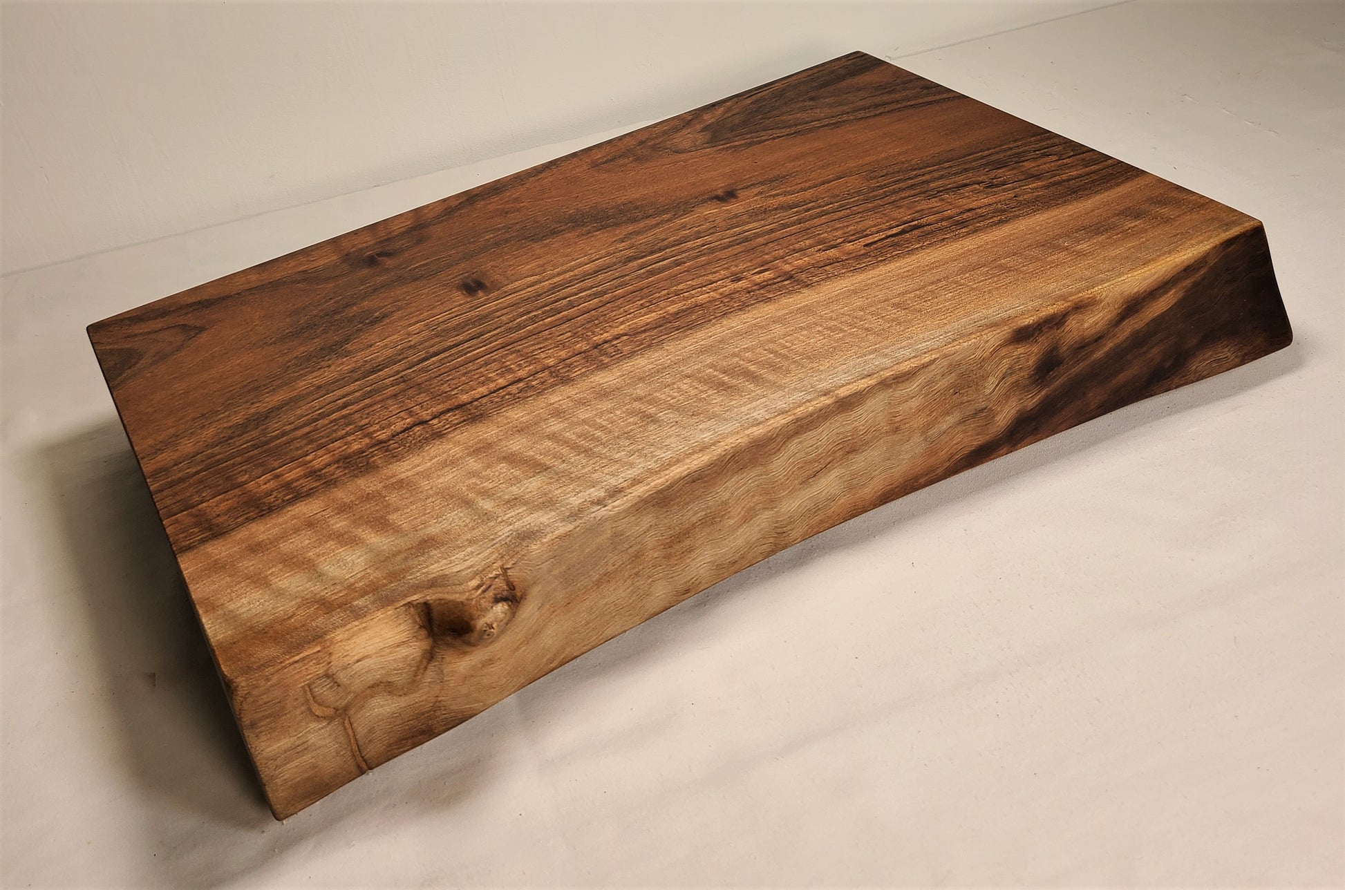 English Walnut live edge solid wood cutting board