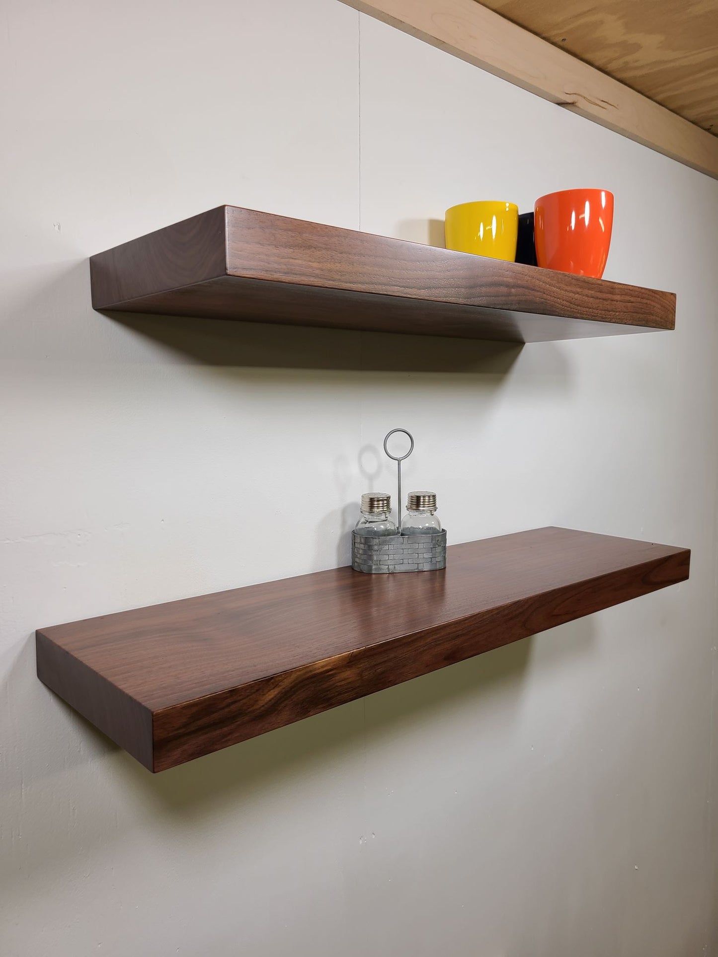 Walnut Floating Shelves
