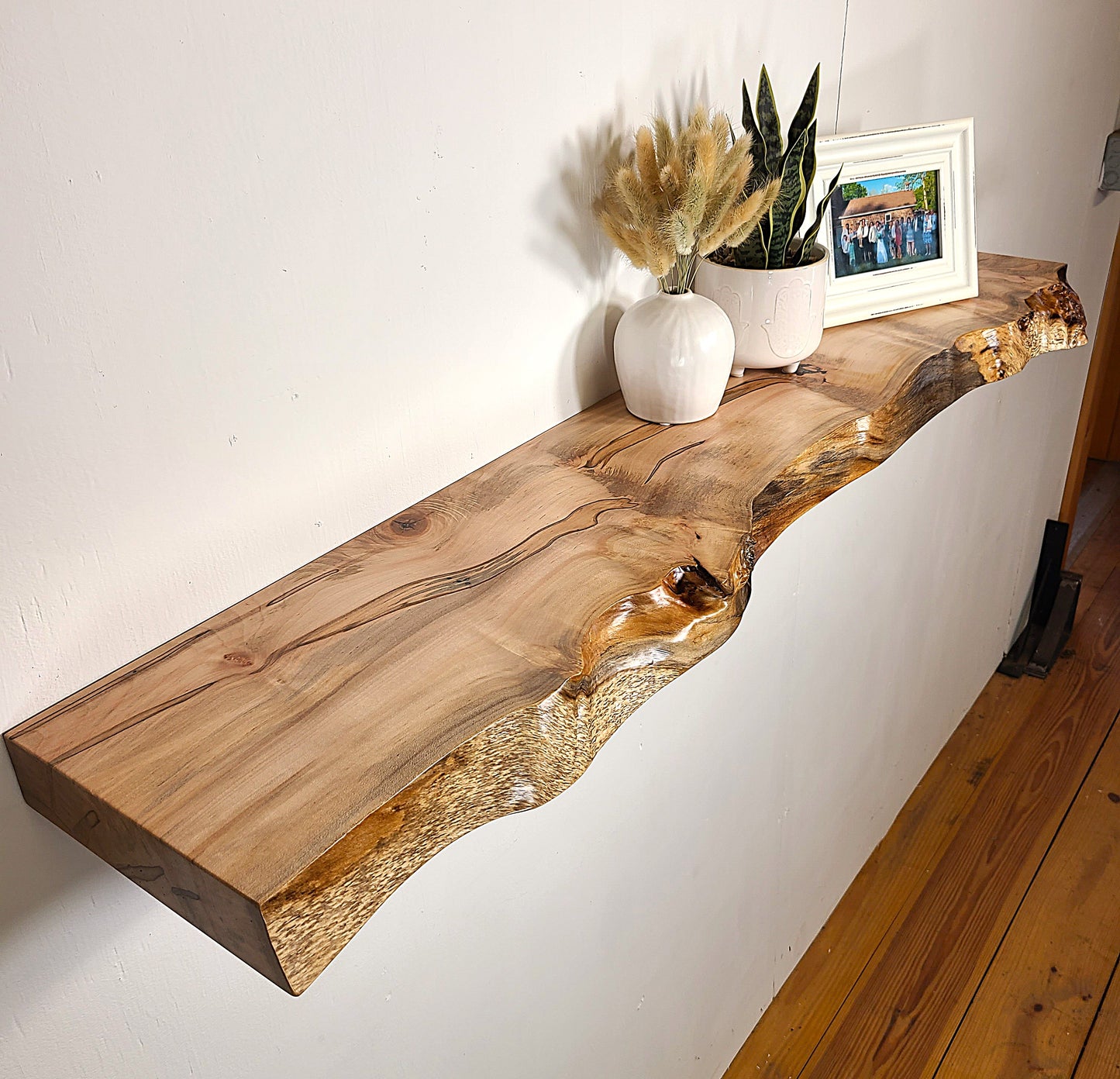 LIVE EDGE AMBROSIA MAPLE FLOATING SHELVES