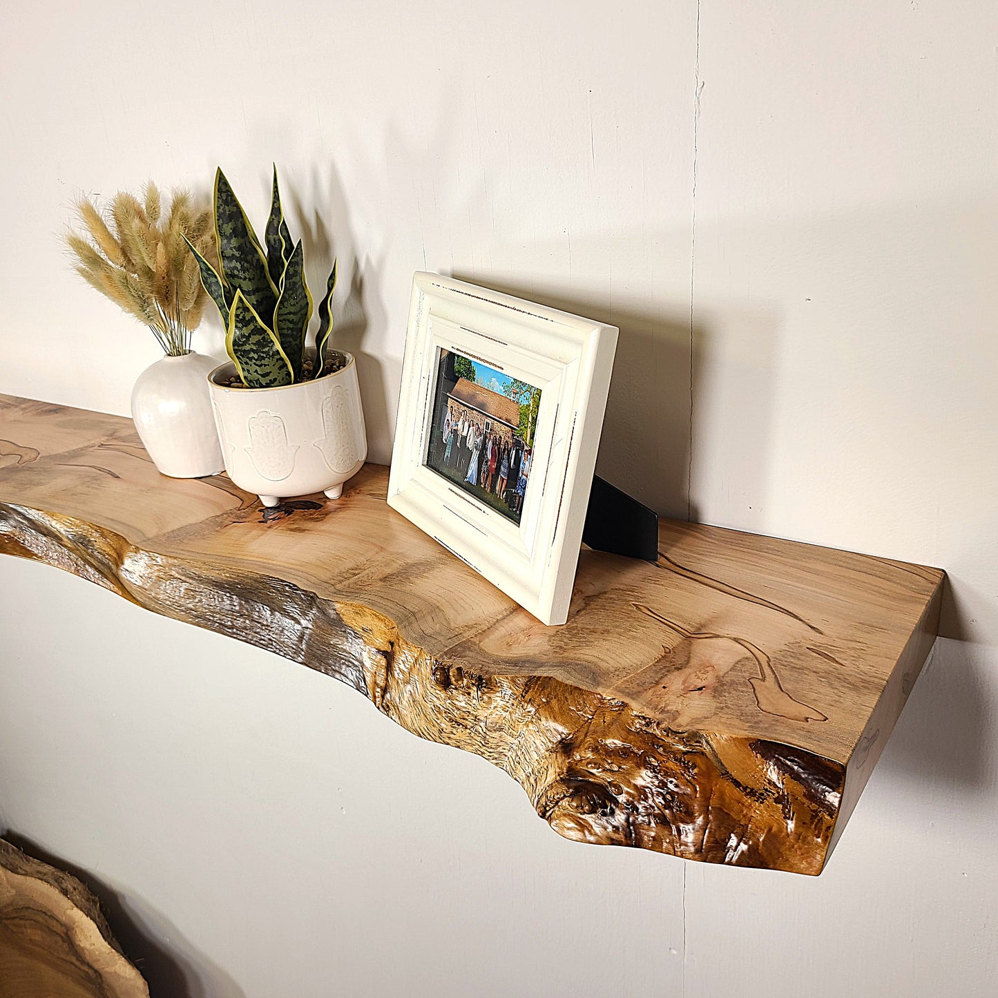 LIVE EDGE AMBROSIA MAPLE FLOATING SHELVES