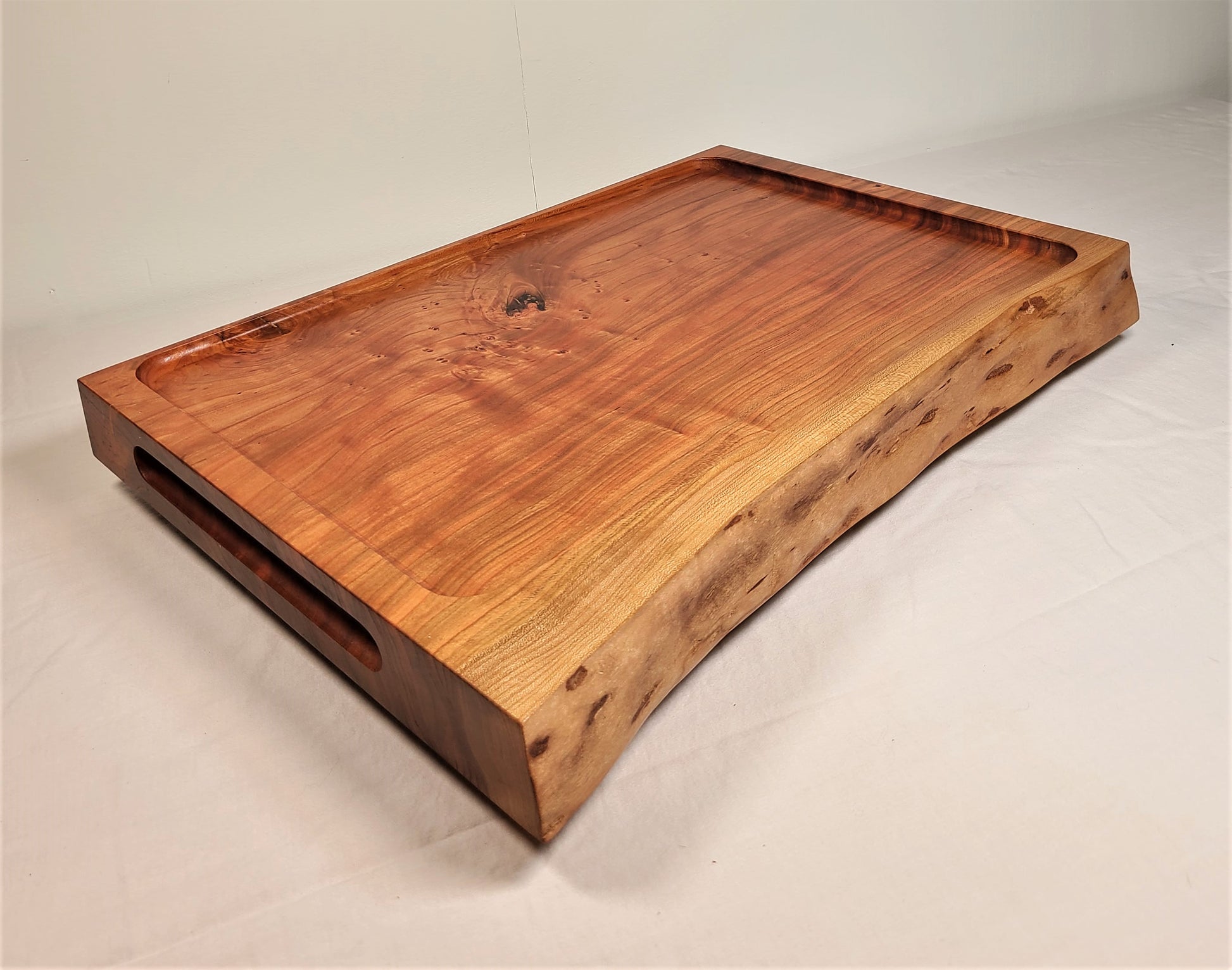 live edge cherry carving board
