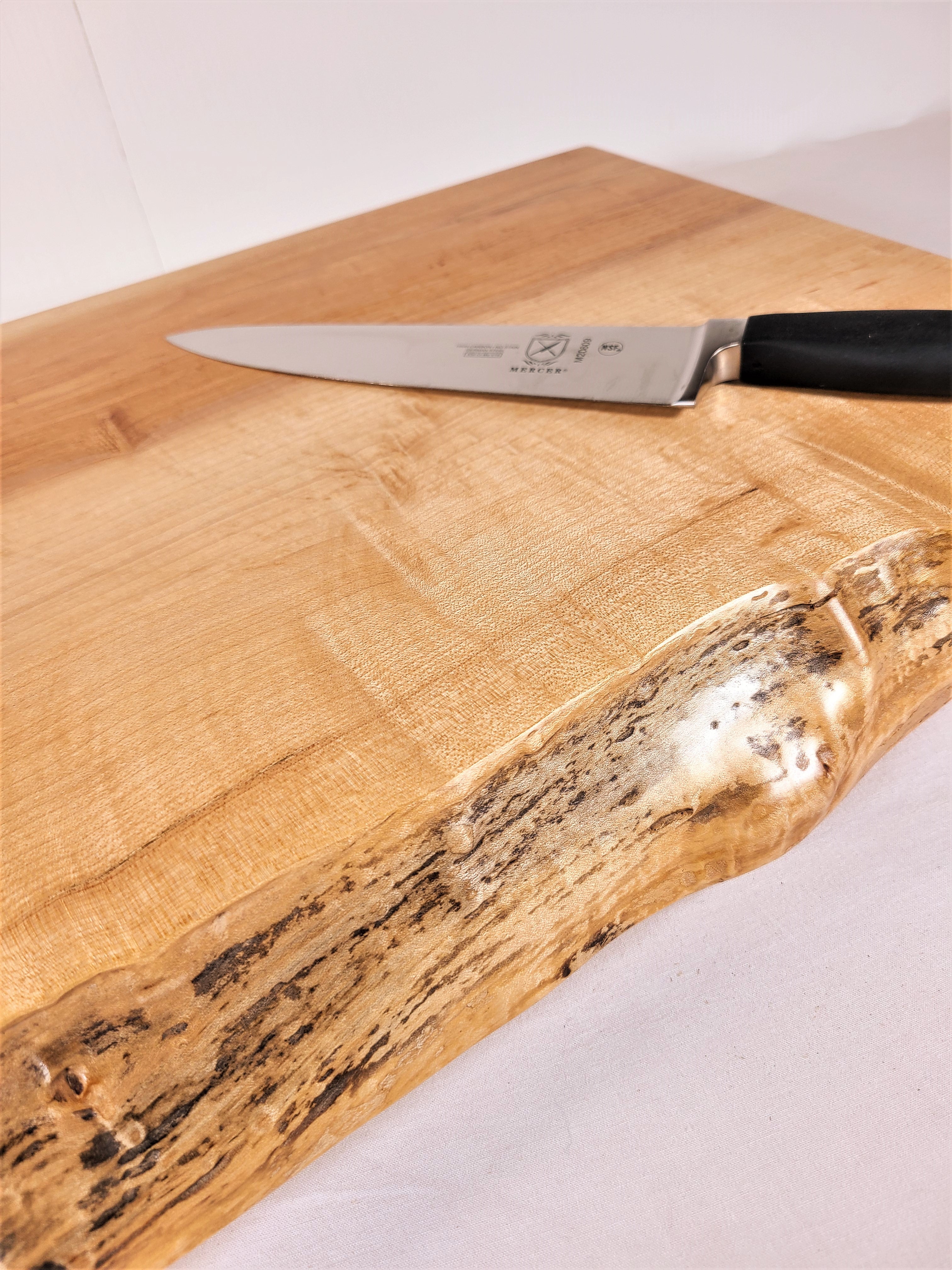 Hard Maple Live Edge Cutting Board / 2" single-plank (Classic Series)