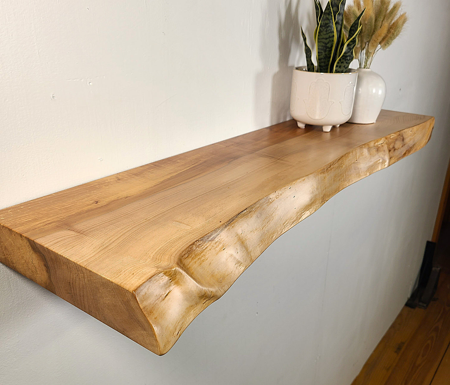 LIVE EDGE SUGAR MAPLE FLOATING SHELVES