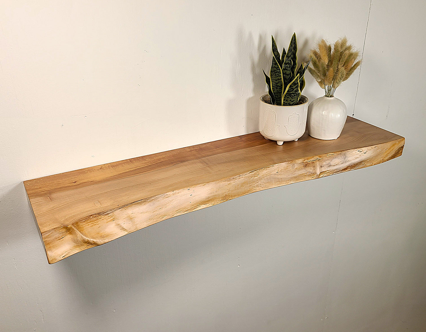 LIVE EDGE SUGAR MAPLE FLOATING SHELVES