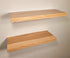 zimboards straight edge ash floating shelves front mounted view