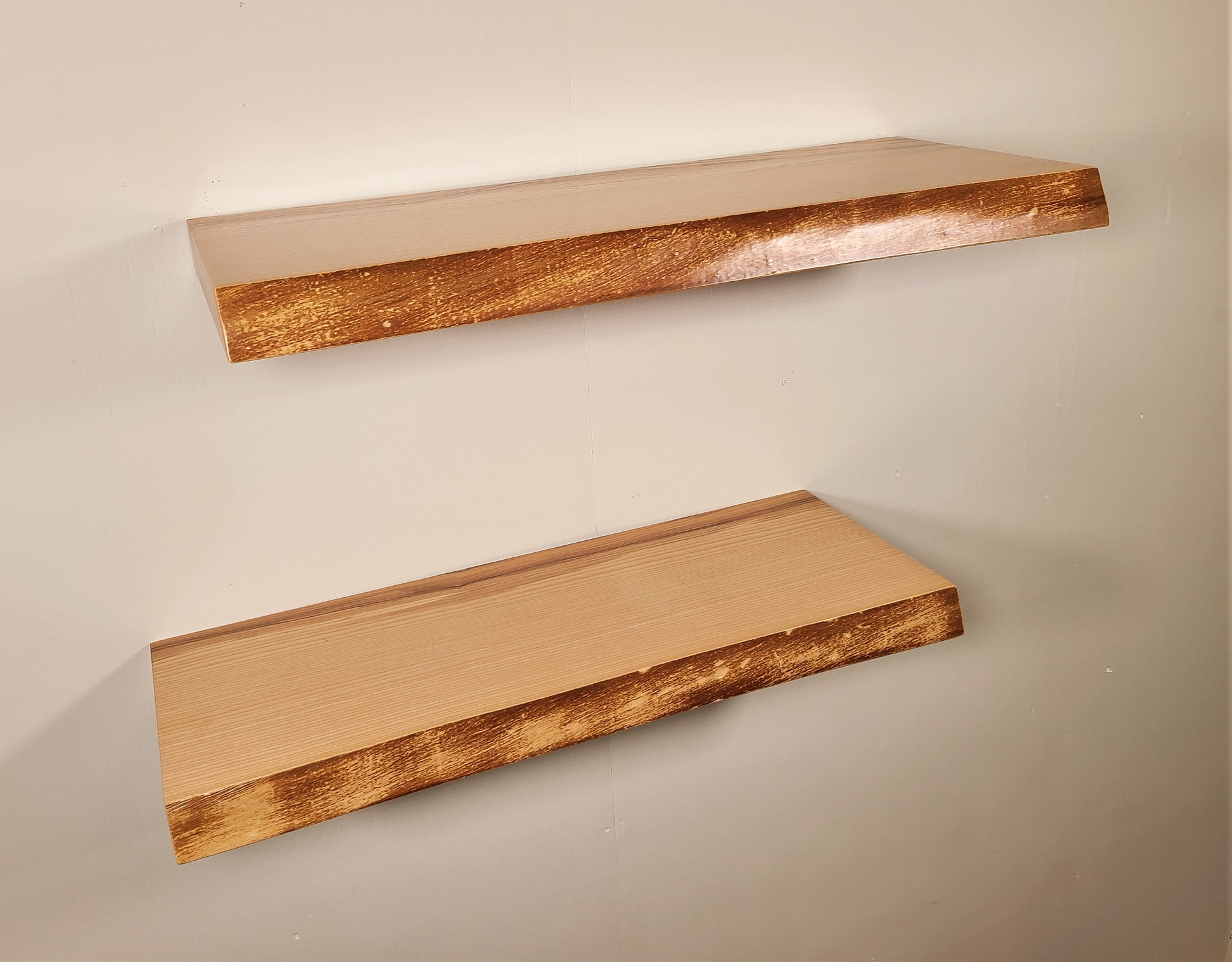 Modern shelving for bathroom, wood shelving