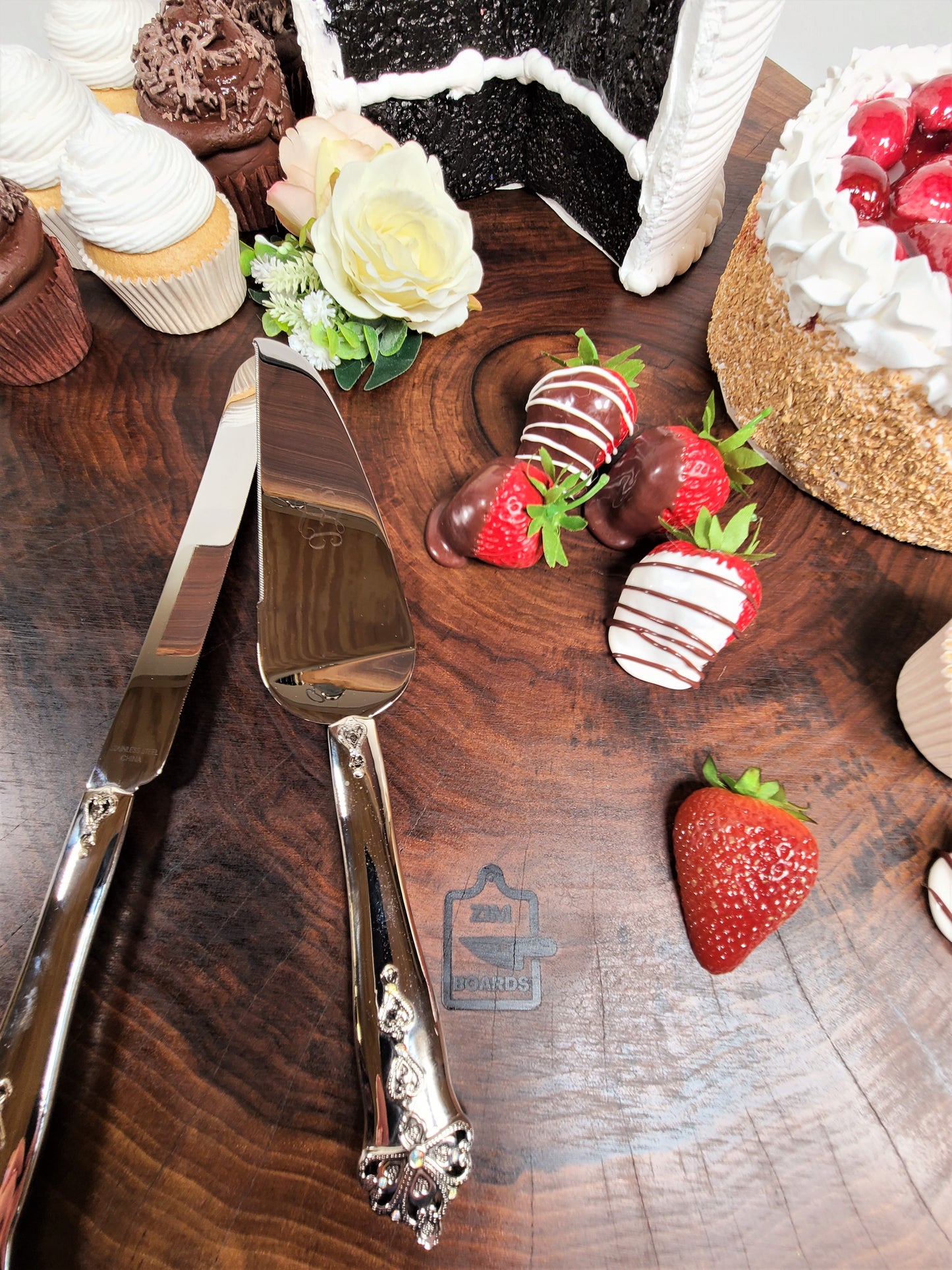 large wood cake stand made by zimboards