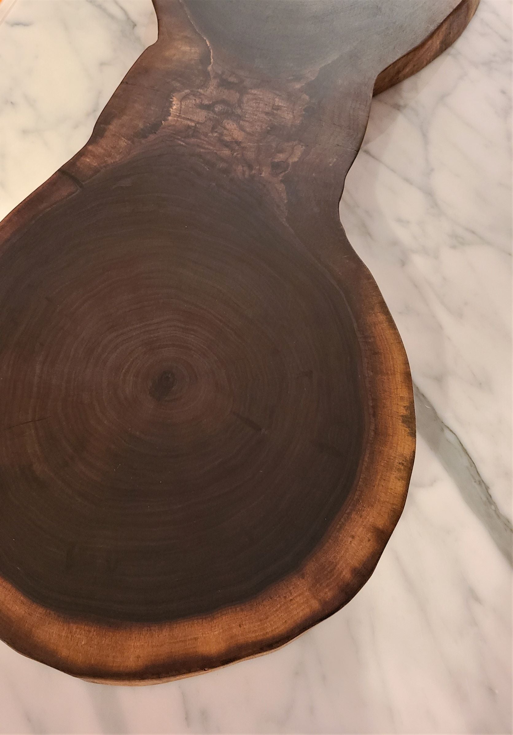 Black Walnut double cross-cut Charcuterie/grazing/serving wood cutting board.  Made in Lancaster Pennsylvania USA by ZimBOARDS