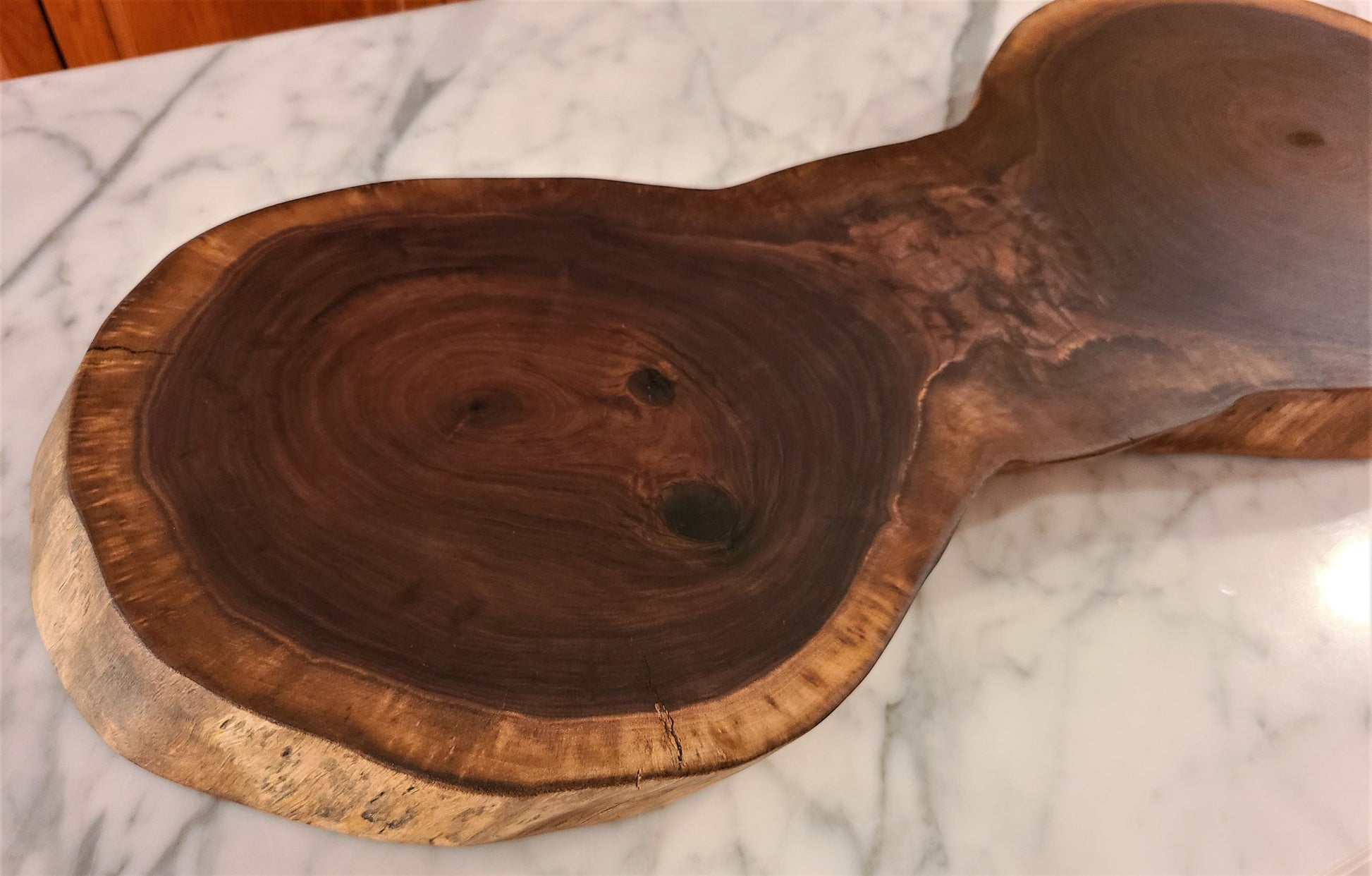 Black Walnut Double Cross-Cut  live edge Charcuterie/grazing/ wood cutting board made in Lancaster Pennsylvania USA by ZimBOARDS