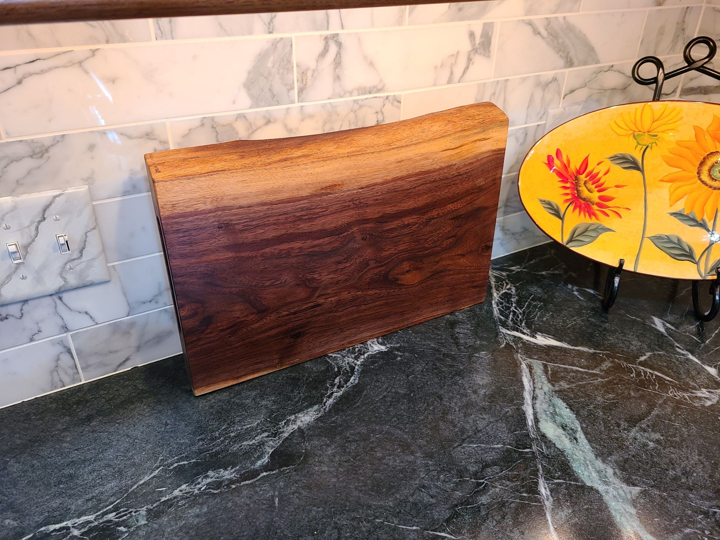 ZimBoard Live-Edge Black Walnut "Flat-Top" Cutting Board