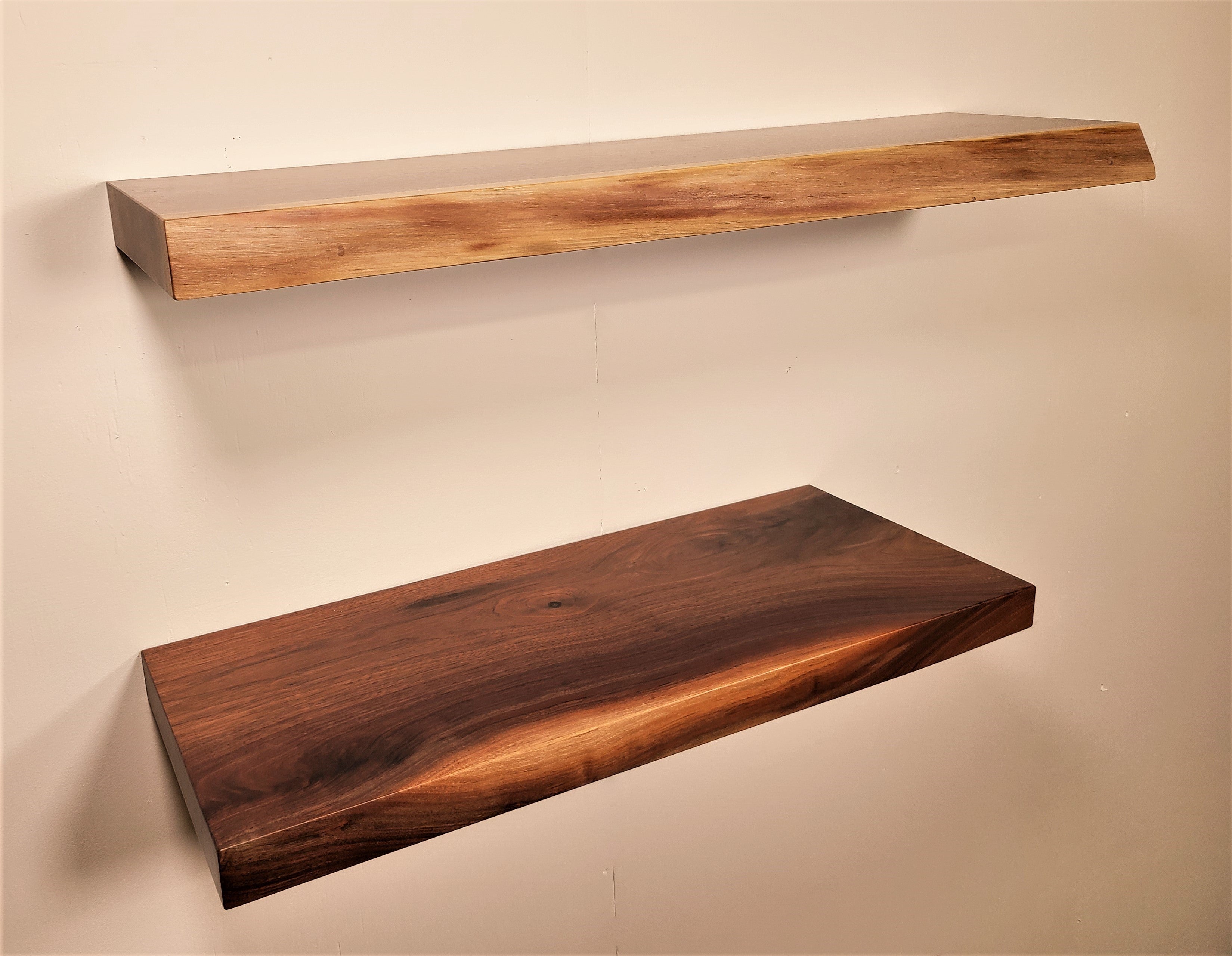 Floating Wood Kitchen Shelves