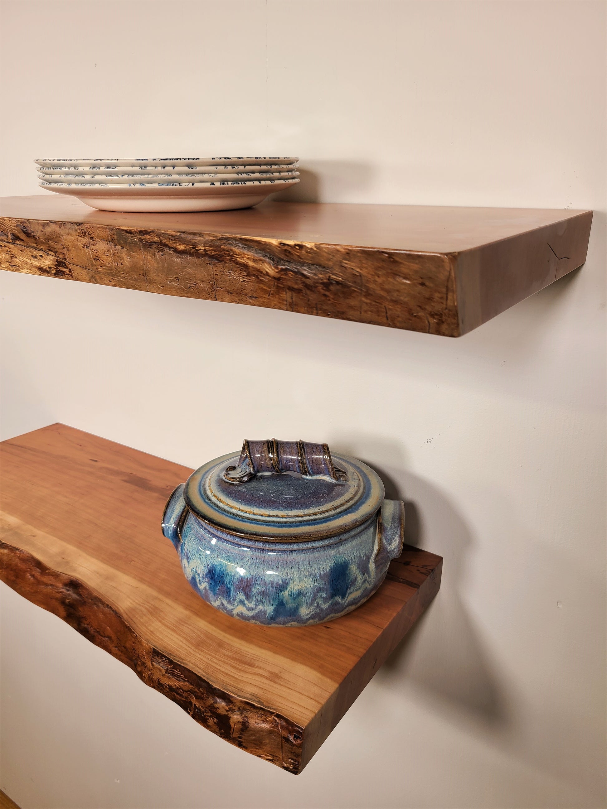 Live edge Floating Shelves cherry