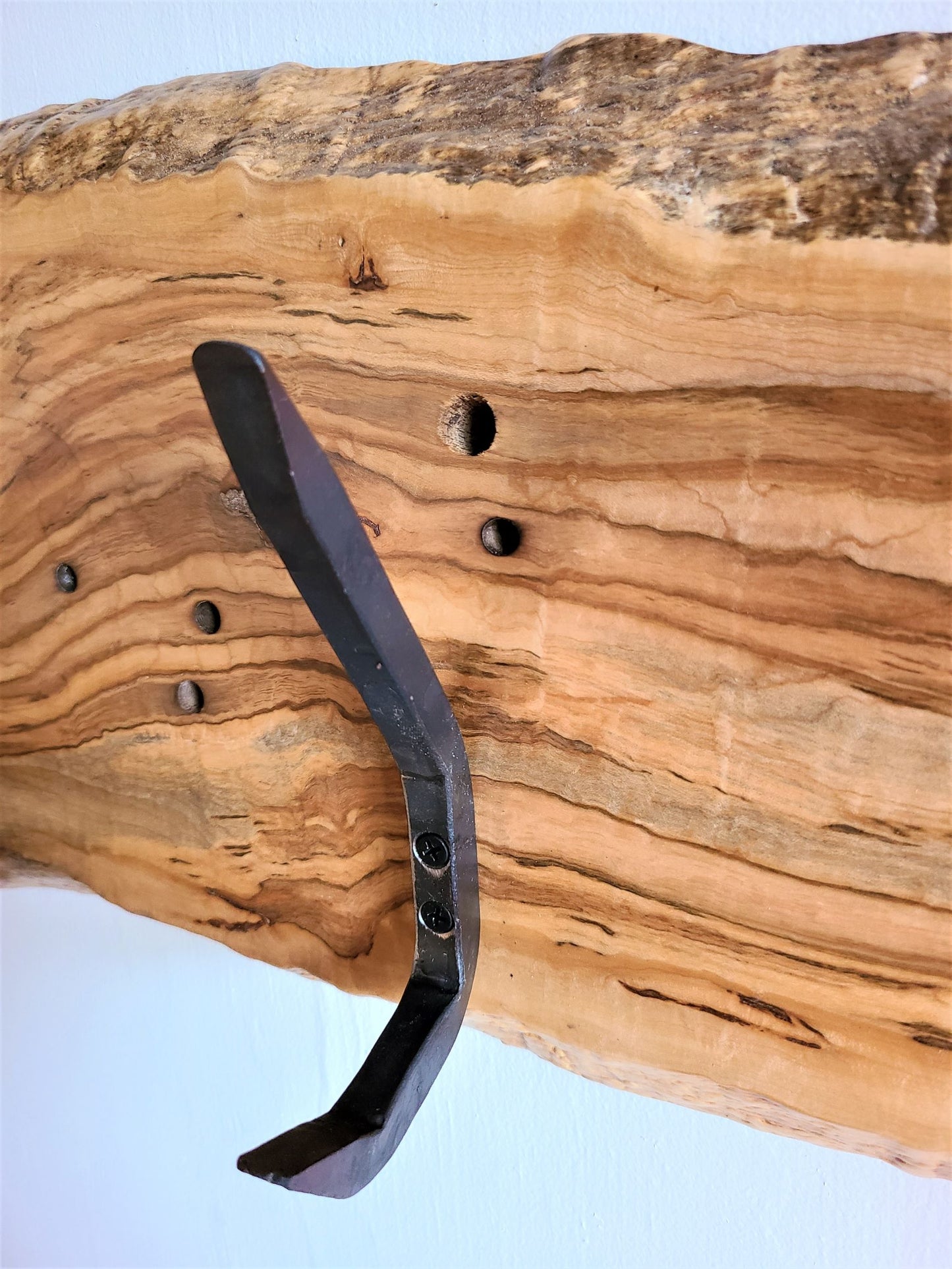 hook board sugar maple live edge coat rack