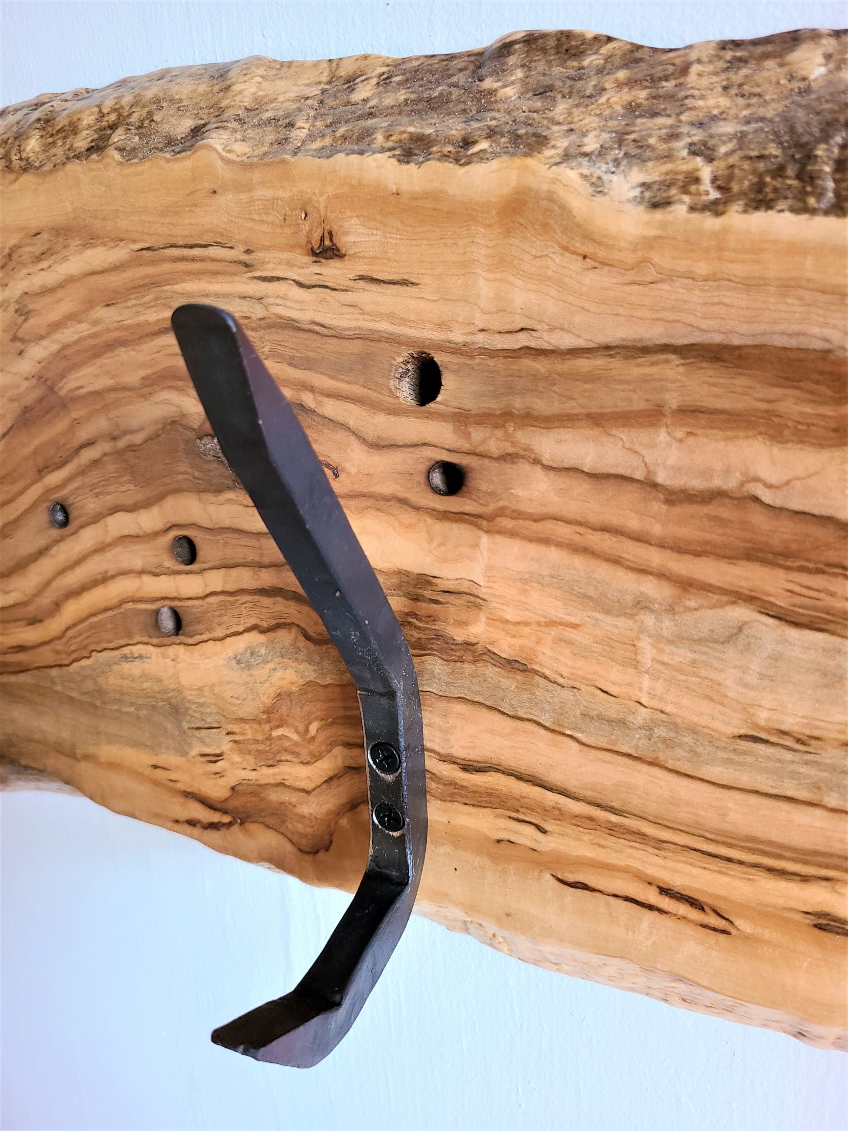 hook board sugar maple live edge coat rack