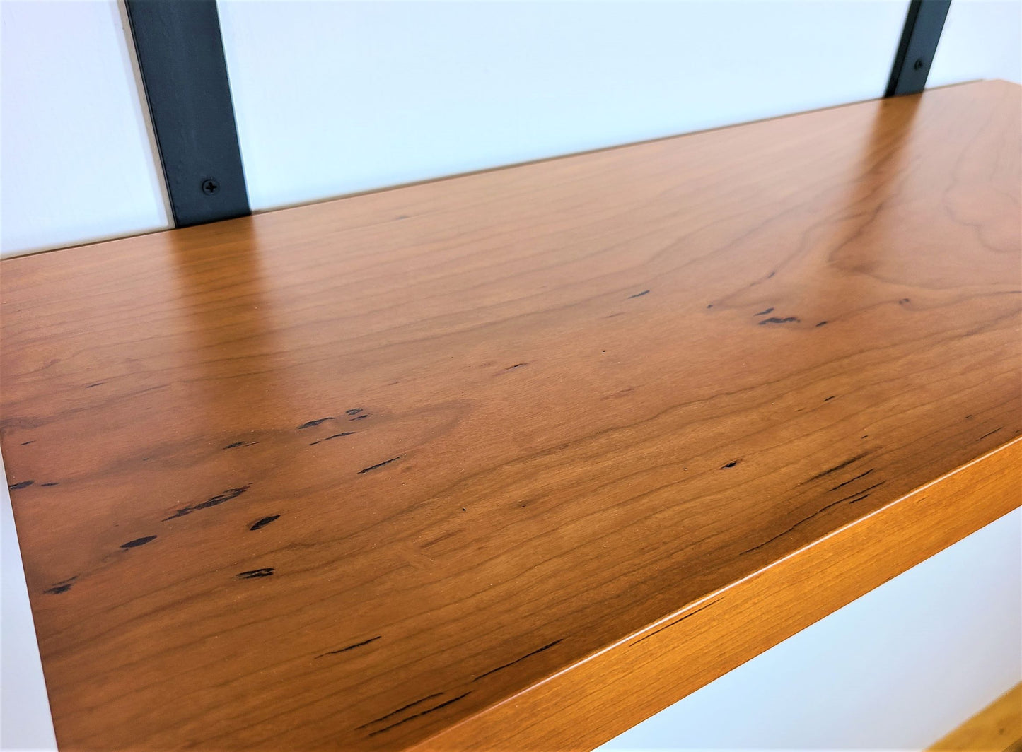 thick solid wood floating shelves cherry