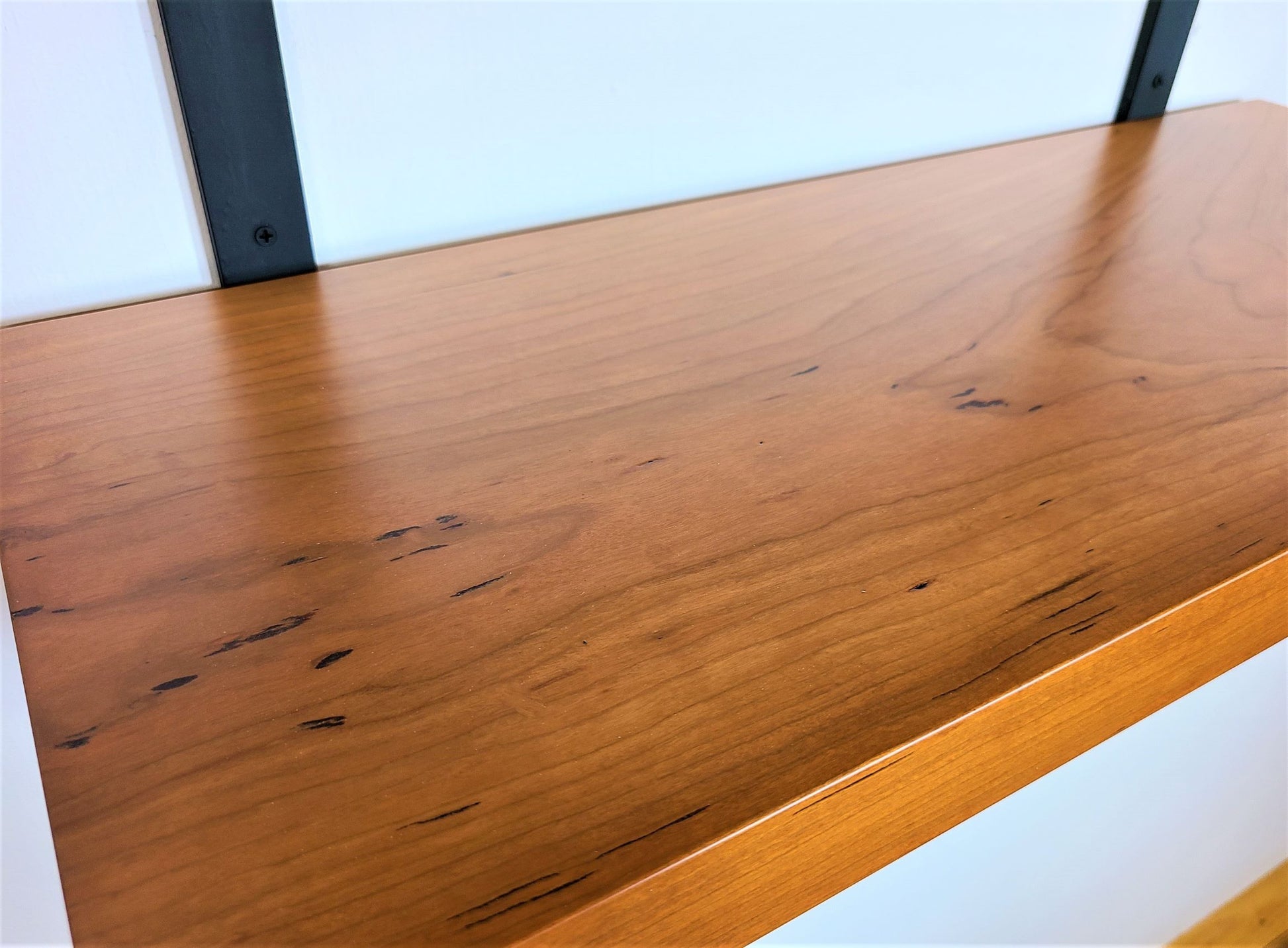 thick solid wood floating shelves cherry