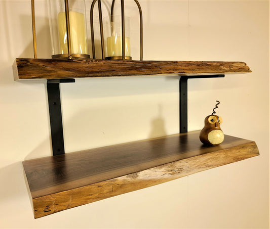 wood wall decor, solid wood floating shelf, walnut floating shelves