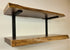 Live edge Black Walnut Double Shelf with heavy duty steel brackets