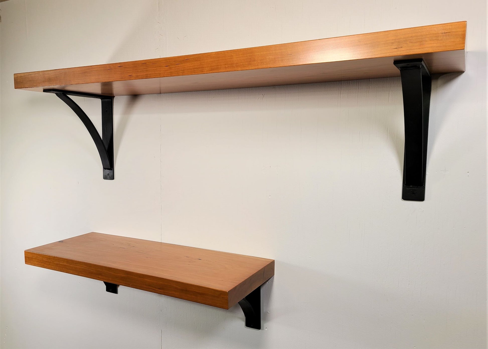 custom floating shelves in kitchen, bedroom, bathroom and office solid wood