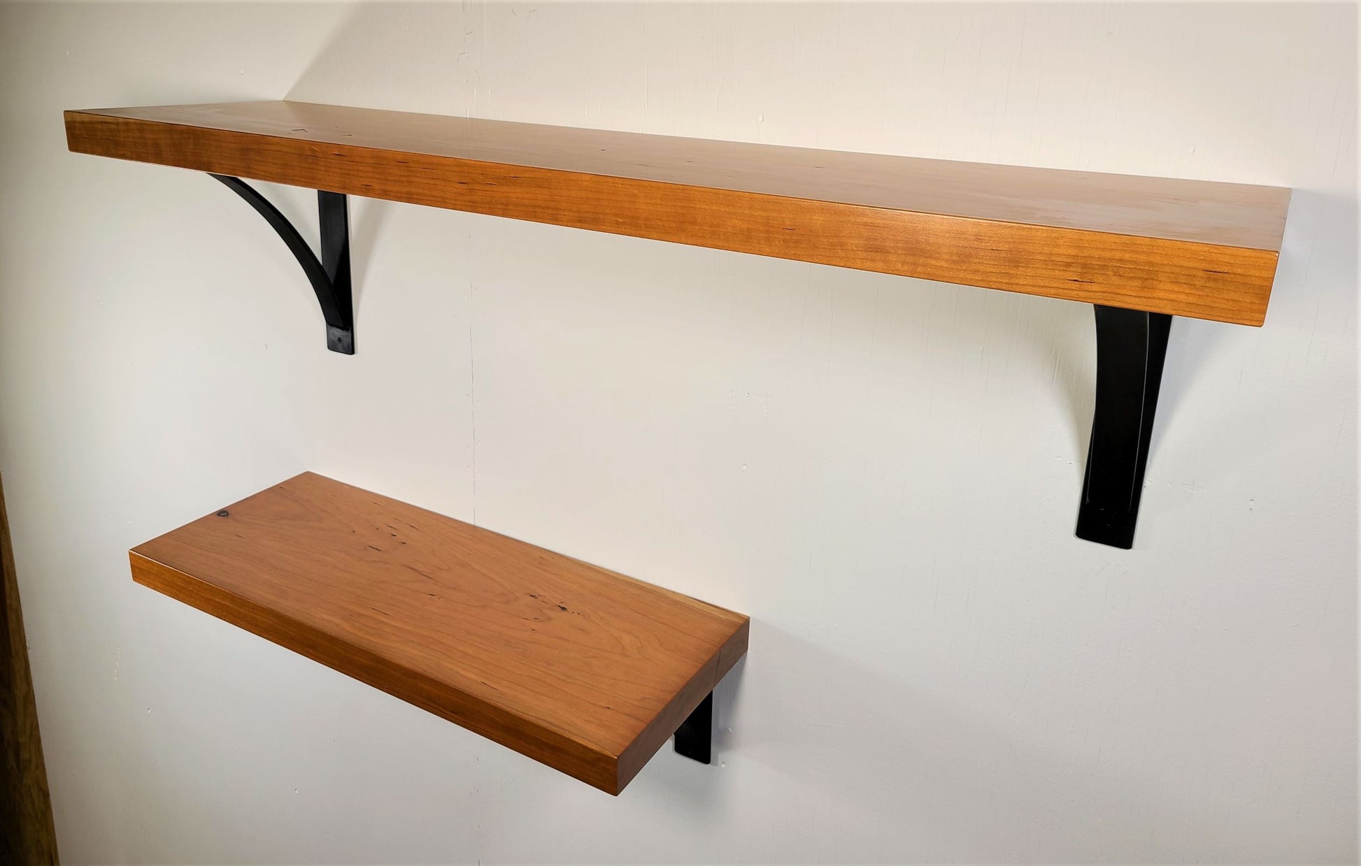 farmhouse wall decor walnut shelves