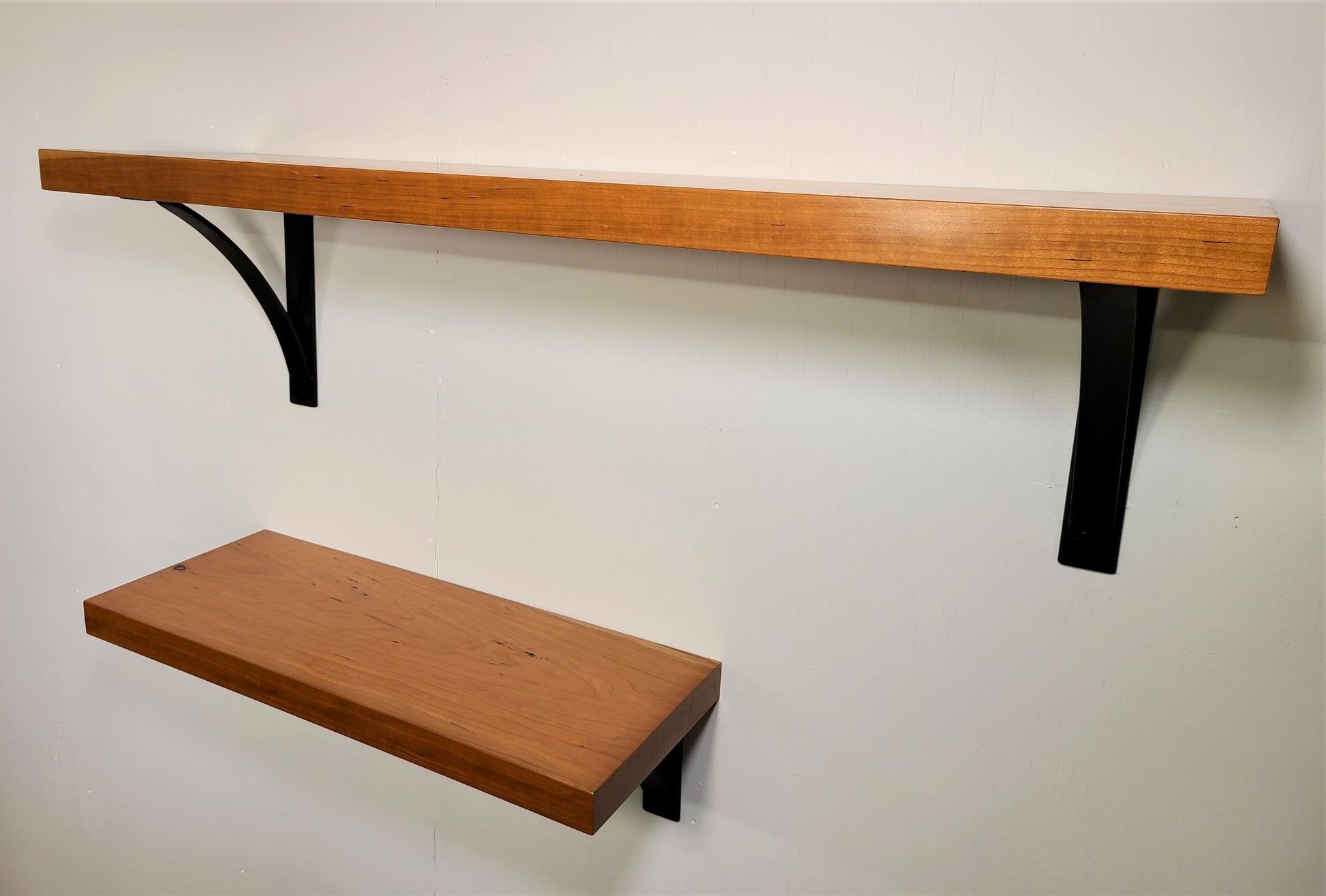 custom wood floating shelves, rustic shelf