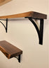 Kettle Creek Black Walnut Live-Edge "Arch Bracket" Shelf Kit