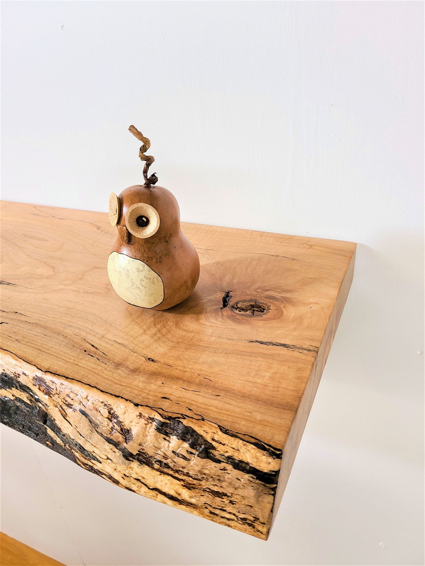 LIVE EDGE MAPLE ARCH BRACKET WALL SHELF