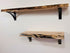Kettle Creek Live-Edge Maple Wall Shelf w/ Steel Arch Brack