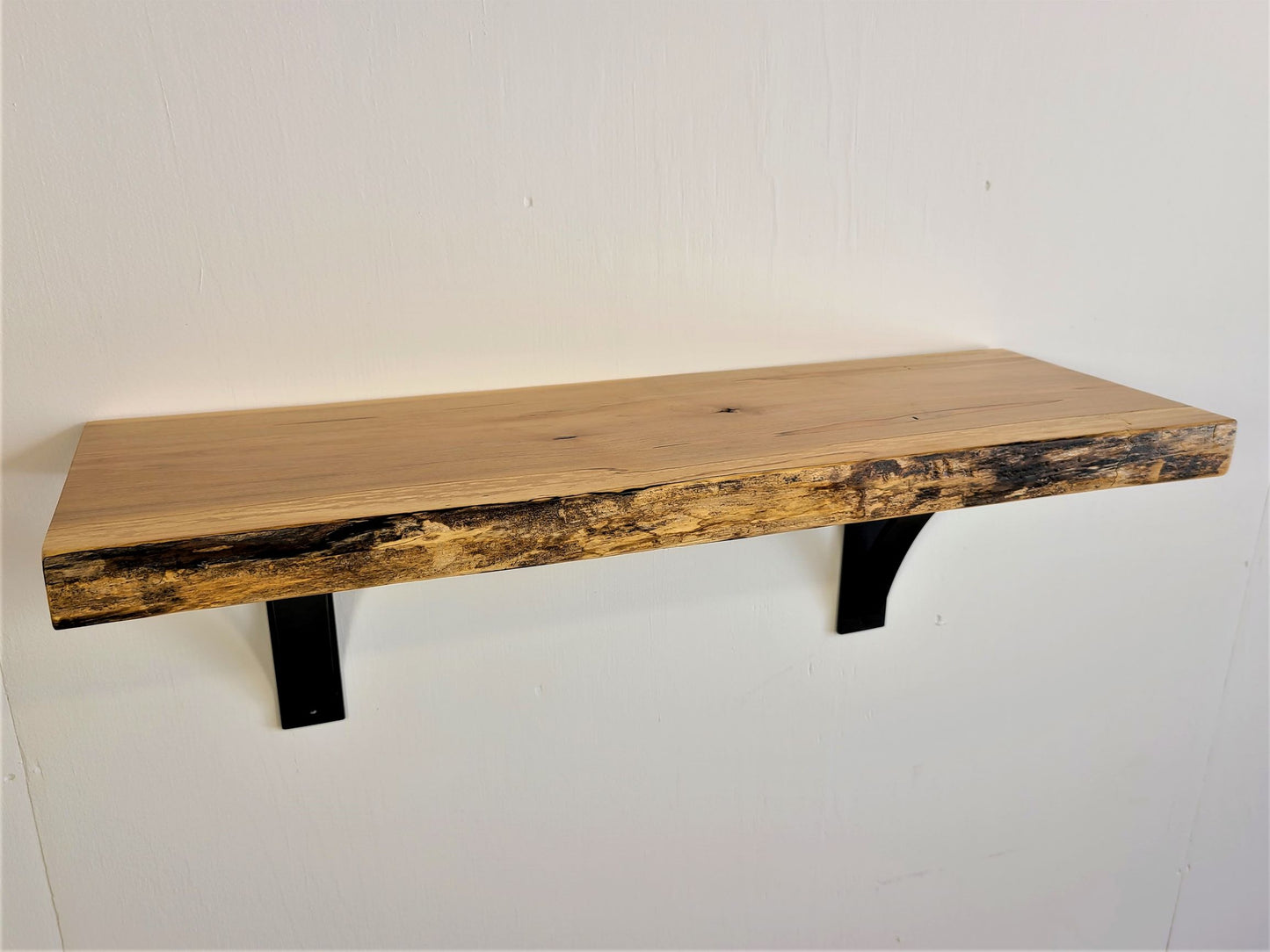 LIVE EDGE MAPLE ARCH BRACKET WALL SHELF