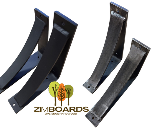 Heavy duty steel shelf brackets for bookshelves, kitchen shelves or mantels                     