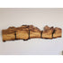 CHINESE ELM HOOK BOARD / COAT RACK - 4 HAND FORGED STEEL double hooks.  Rustic live edge coat rack, pot rack made by Zimboards.