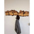 CHINESE ELM HOOK BOARD / COAT RACK - 4 HAND FORGED STEEL double hooks measures 13 inches wide and 48 inches long with 4 handmade hooks.  Made by Zimboards.s