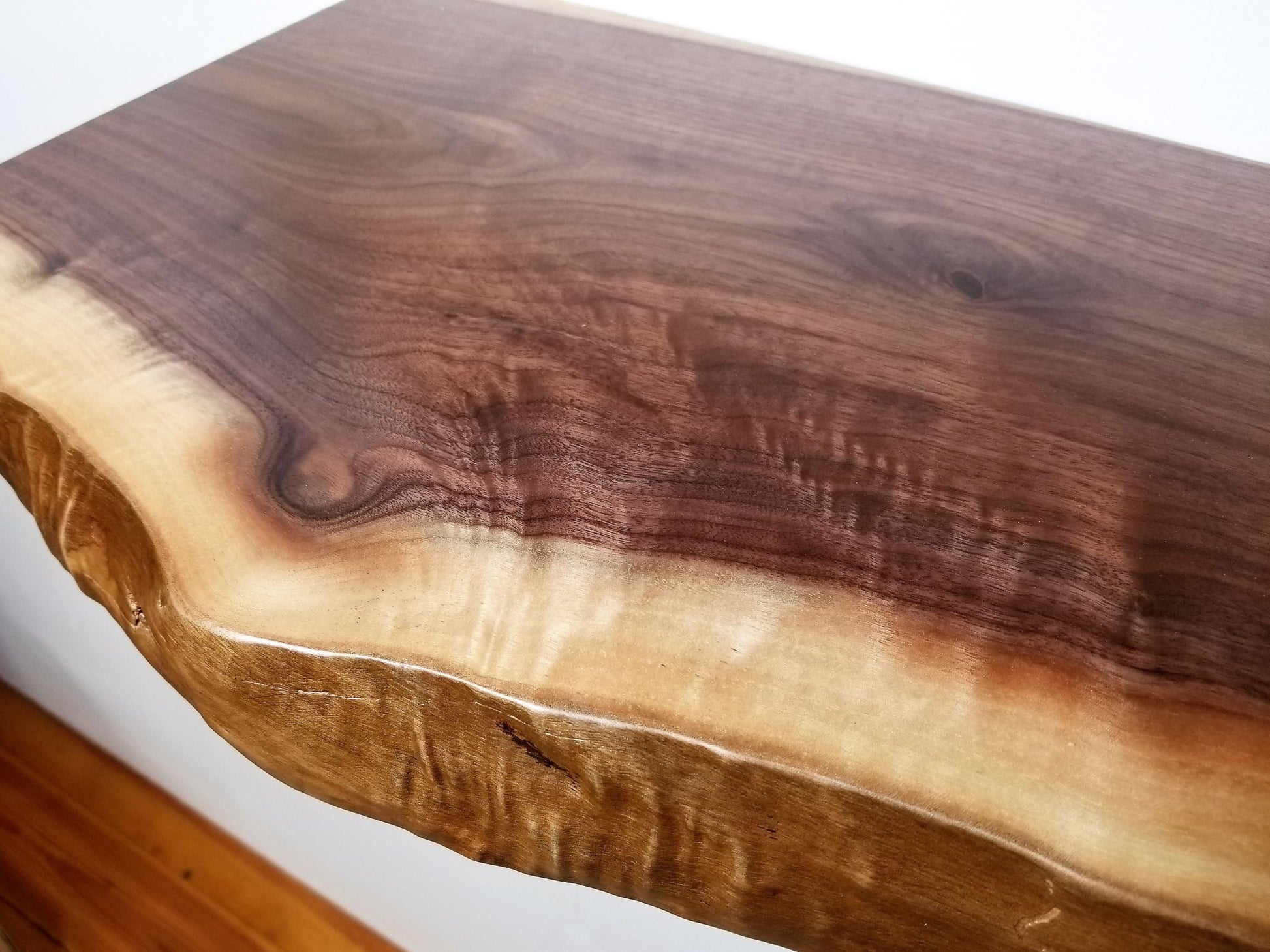 ZimBOARDS Solid Black Walnut Live-Edge Floating Shelves - 