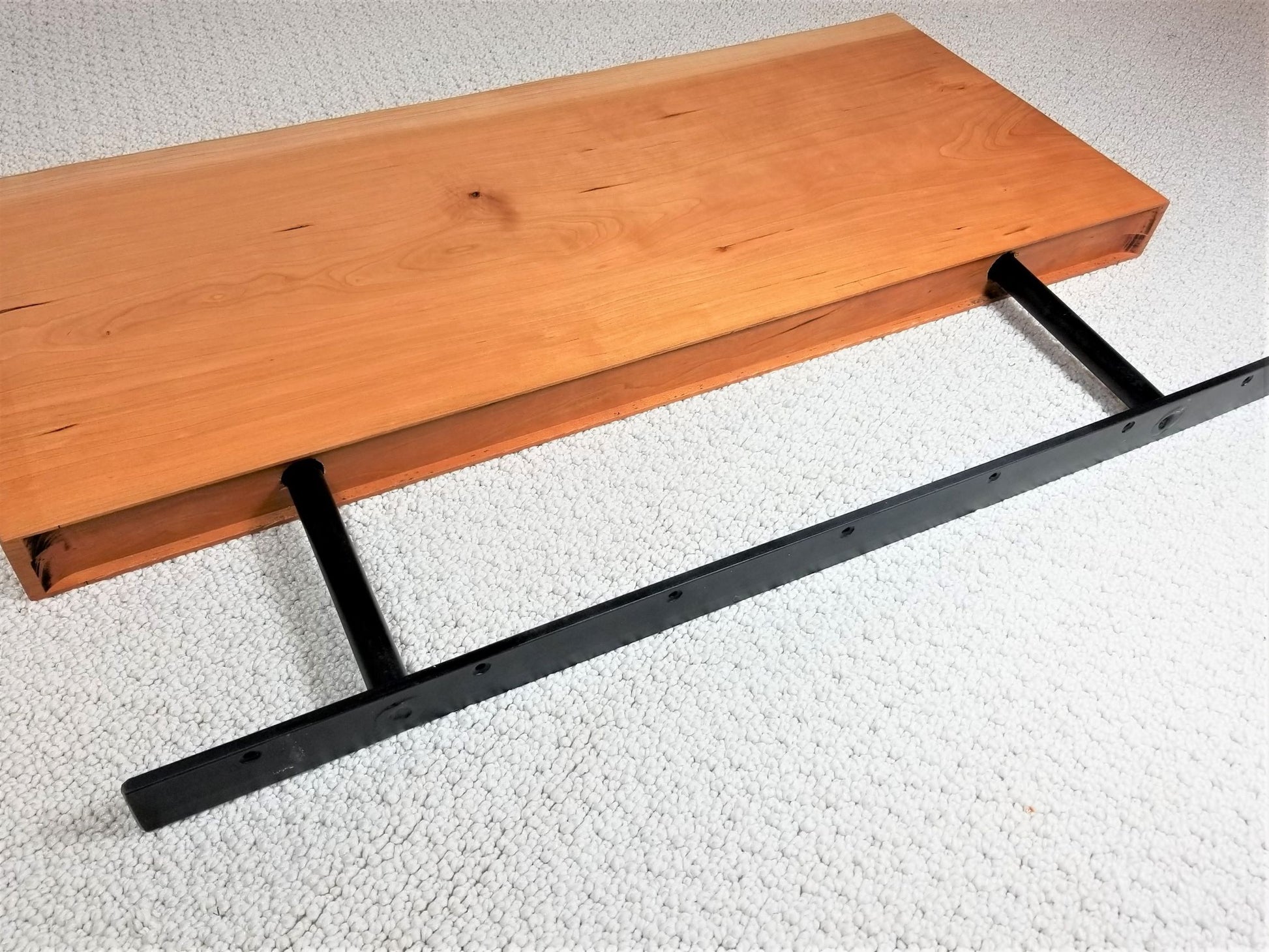 ZimBOARDS Solid Black Walnut Live-Edge Floating Shelves - 