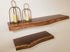 ZimBOARDS Solid Black Walnut Live-Edge Floating Shelves - 