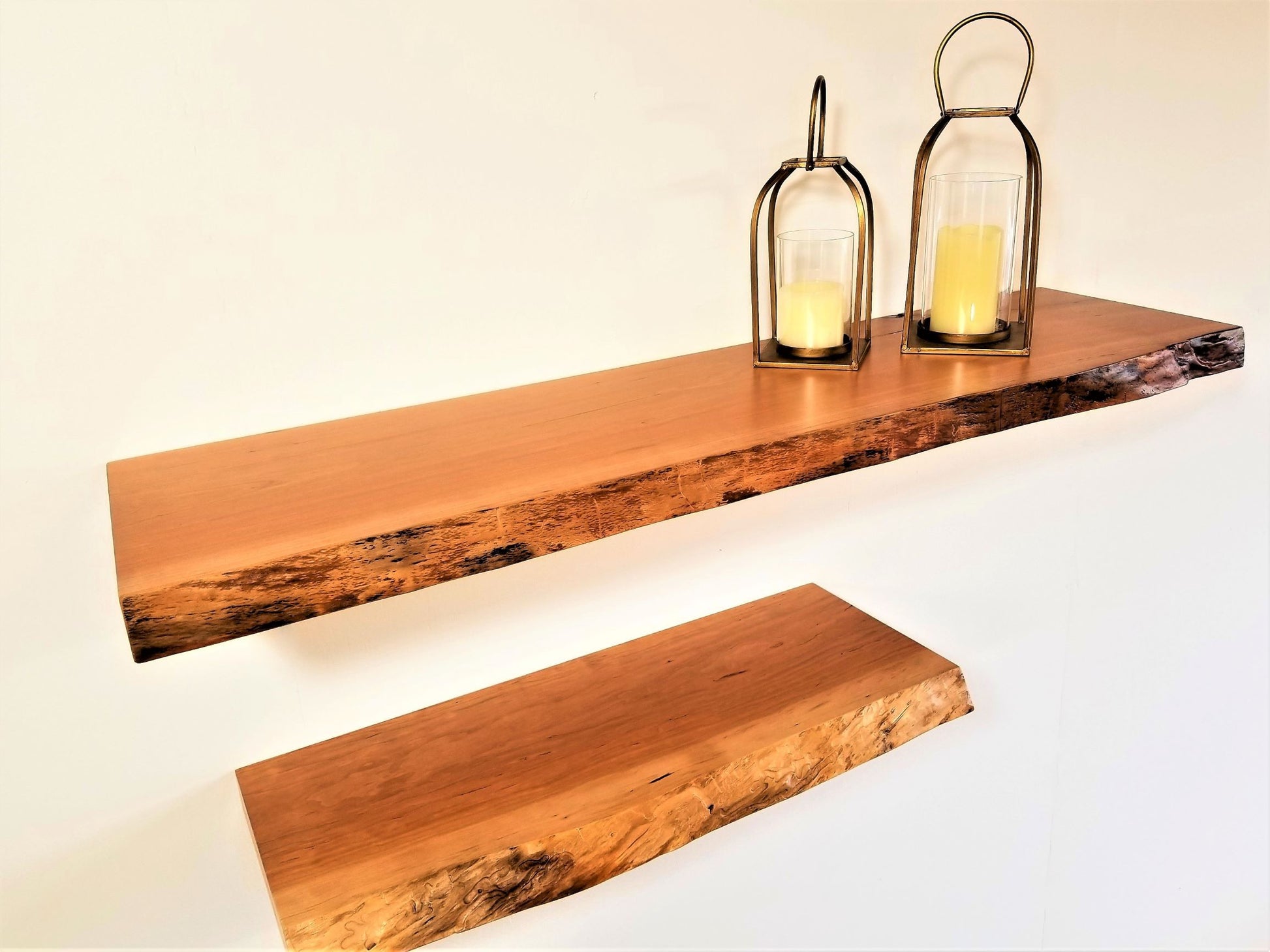 Solid wood Live-Edge Floating Shelves