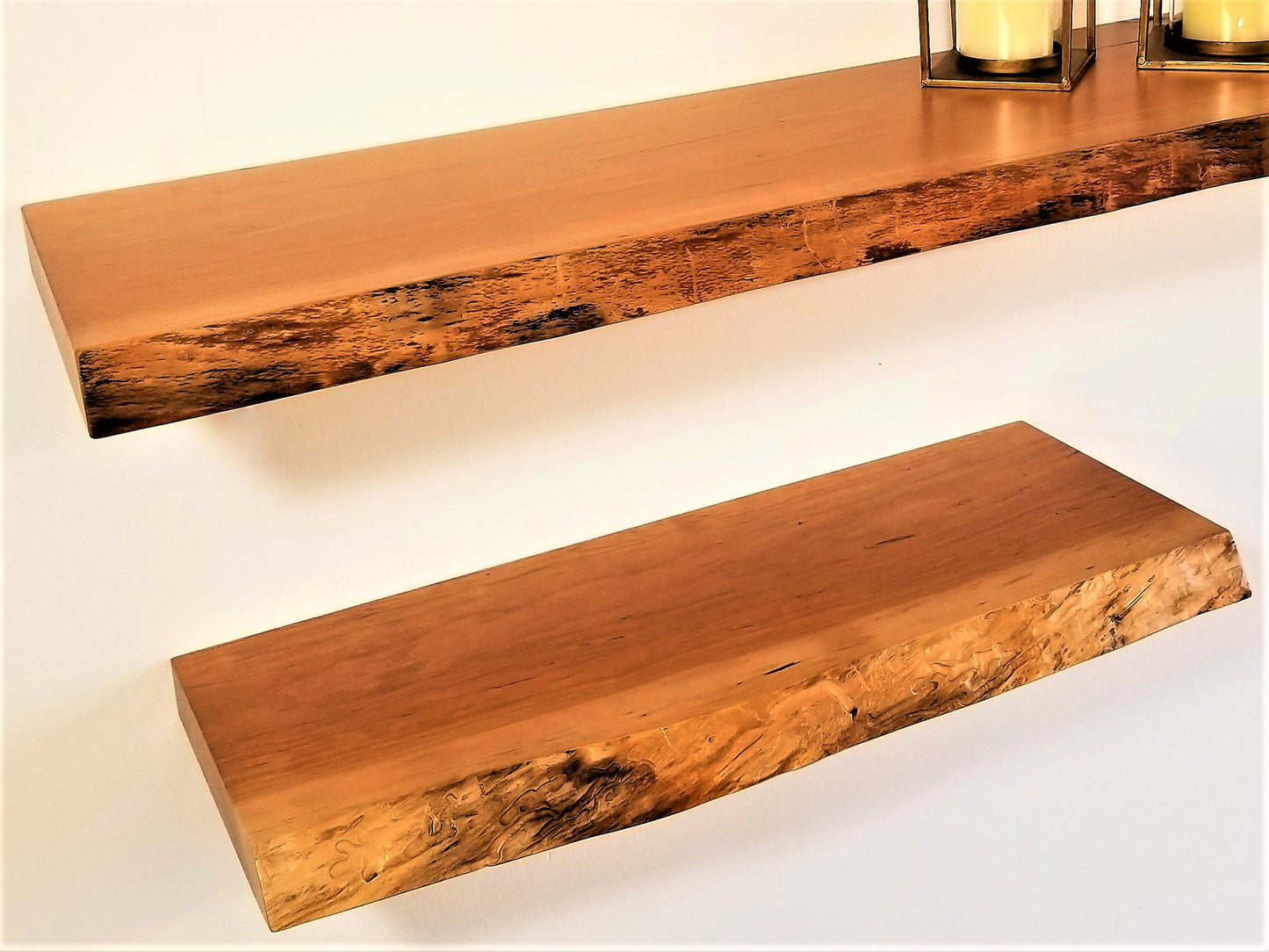 Custom floating shelves Solid wood Cherry Live-Edge 